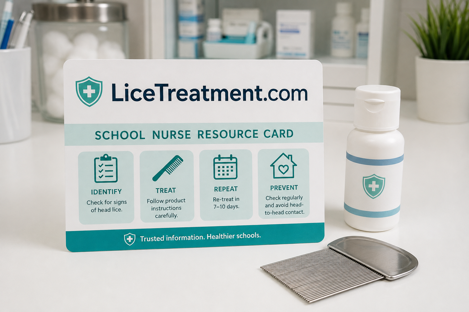 LiceTreatment school nurse resource card